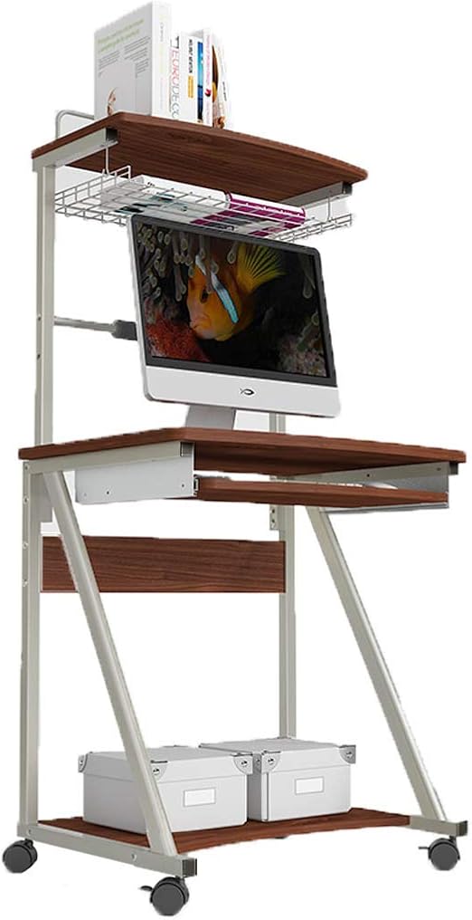 Amazon Com Ladder Desk Student Computer Laptop Desk Office Table Industrial Wood Look Rustic Metal Frame Kitchen Dining