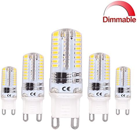 G9 Led Bulb SMD 3014 64 Dimmable Led Crystal Bulb Lamps 3 Watt AC 220V Equivalent to 40W Halogen,Supper Bright Energy Saving LED Capsule Bulbs Warm White Pack of 5