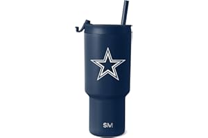 Simple Modern Officially Licensed NFL Dallas Cowboys 30 oz Tumbler with Flip Lid and Straws | Insulated Cup Stainless Steel | Gifts for Men Women | Trek Collection | Dallas Cowboys