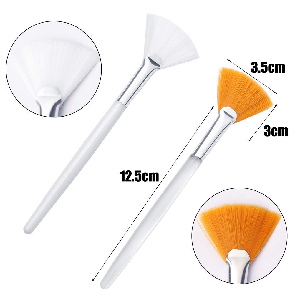 4 Pcs Facial Brushes Fan Mask Brush,Soft Applicator Brushes Makeup Tools for Peel Mask Makeup: Beauty