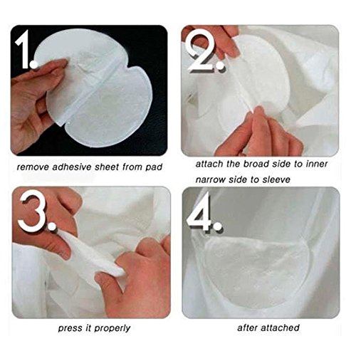 200 Pcs (100 Pairs) Underarm Armpit Sweat Pads, Summer Deodorants Cotton Pads Dress Disposable Stop Sweat Shield Guard Absorbing