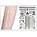 Aboat 10 Sheets Metallic Temporary Tattoos 200 Shimmer Designs (Gold, Silver, Black)