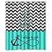 60"(Width) x 72"(Height) Turquoise Block Chevron Zigzag Infinity Anchor Quotes I refuse to Sink Theme Design 100% Polyester Bathroom Shower Curtain Shower Rings Included -Best Visual Enjoyment For You