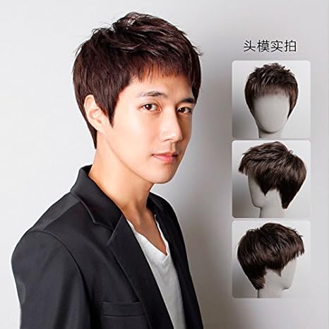 Male Red Human Hair Wig Natural Replacement Screen Trace Invisible