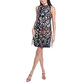 Anne Klein Womens Embroidered Shift Dress
