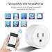 Wifi Smart Plug,Compatible with Alexa, iHoan Smart Socket Control From Anywhere Via Free APP for iOS/android with Timing Function, No Hub Required (grey)