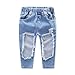 1-7Yrs Kid Baby Girls Ruffle Tops + Big Hole Jeans Cool Girl Clothes 2pcs/Set (5-6T)