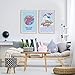 Unicorn Posters for Girls Bedroom, Girls Room Wall Art, Adorable Matching Art Prints for Bedroom or Bathroom Decor 11x17 size per poster