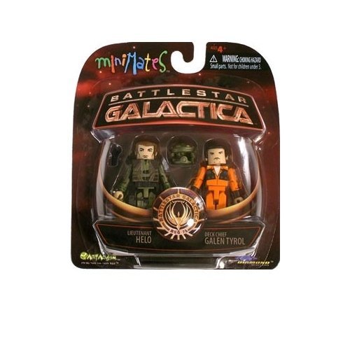 Battlestar Galactica Minimates 2Pk Collectible Figures - Lieutenant Helo Vs. Deck Chief Galen Tyrol