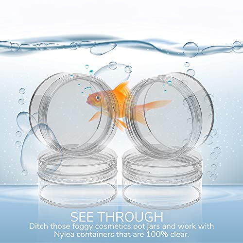 60 Pack - Clear Empty Refillable Plastic Pot Jars Lipstick Container Lip Balm Holder Cosmetic Containers - 5 Gram