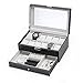 NEX Watch Box,12 Slot Double-Layer PU Leather Case Organizer with Jewelry Tray Drawer for Storage and Display (11.8