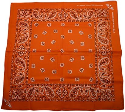 Bandanas 100% Cotton Fast Colour Cowboy, Orange