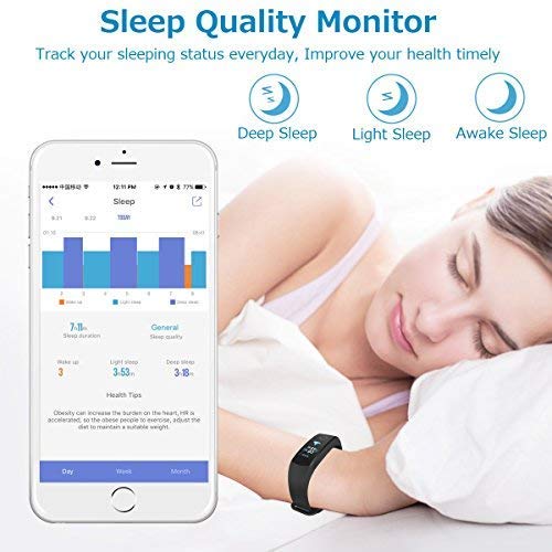 Fitness Tracker Heart Rate Monitor-Smart Activity Tracker with Sleep Monitor, Waterproof Smart Fitness Band with Step Counter, Calorie Counter, Pedometer Watch,Blood Pressure for Women, and Men