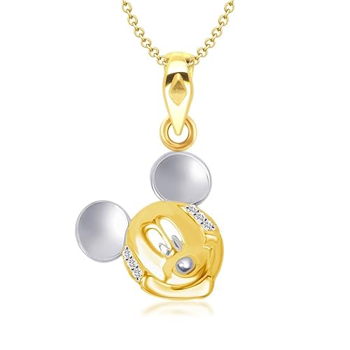 VK Jewels Mickey Mouse Gold and Rhodium Plated Kids Pendant - P1262G [VKP1262G]