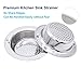Noridez 2 Pack Upgrade Kitchen Sink Strainer with Handle, Premium Stainless Steel Sink Garbage Disposal Stopper Mesh Basket, Stainless Steel Kitchen Sink Basket Strainer, Wide Rim 4.33