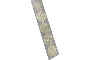 MetalArtern Flower of Life Gold and Chrome Silver Small Metal Sticker for Mobile Phone DIY (Gold)