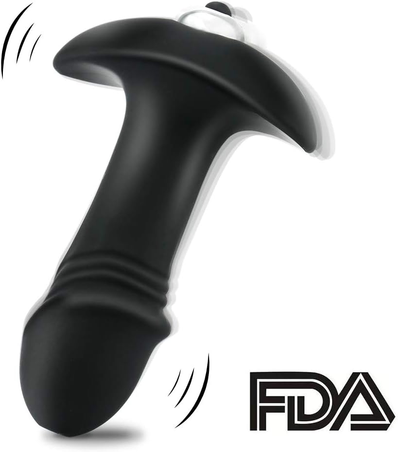 Openuyee Vibrating Butt Plug, Anal Sex Toys Dildo Personal Electric 7 Vibration Modes Waterproof Handheld Cordless Mini Wand Massager Soft Silicone Anal Vibrator for Men Women