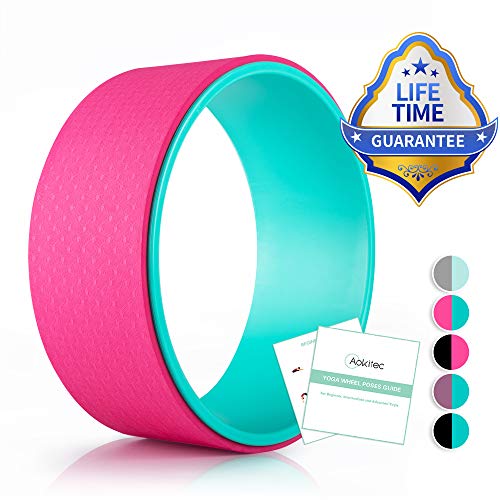 Aokitec Yoga Wheel 13″ Back Wheel Durable Dharma Wheel for Yoga Poses & Spine Stretching ABS Yoga Roller Wheel for Back Pain