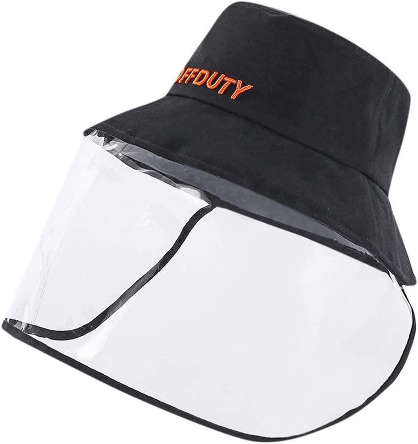 MORCHAN Multifunction Protective Hats, Anti-Spitting Face Mask Cover, Removable Baseball Cap&Mask,Saliva Isolation Cap, Adjustable Size Waterproof&Dust-proof Outdoor Sun Shade Fisherman Cap (Black)