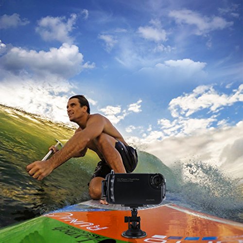 HAWEEL iPhone 7/ 8 Underwater Housing Professional [40m/ 130ft] Diving Case for Surfing Swimming Snorkeling Photo Video No Reflection + Lanyard(iPhone 7/ 8, Black) - Thumbnail 7