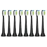 Sonimart Premium Replacement Toothbrush Heads for Philips Sonicare DiamondClean HX6063, Black 8 Pack, fits DiamondClean, Essence+, Plaque Control, Gum Health, FlexCare, HealthyWhite and EasyClean