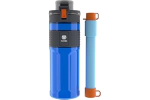 Filsoit Straw Filter Water Bottle Outdoor Water Bottle with Filter Water Purifier Filtration Bottle Survival Emergency Hiking Travel and Backpacking Water Filter 17oz