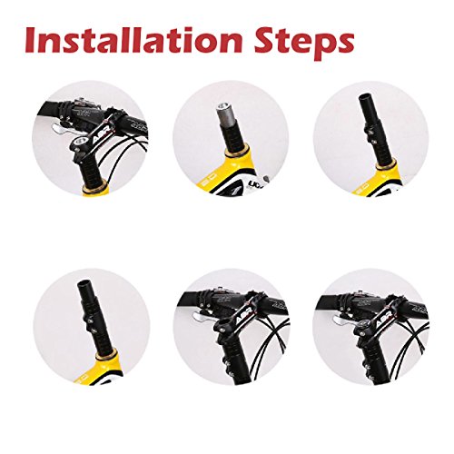 JEELAD MTB Bicycle Bike Fork Stem Extender Aluminium Alloy Head Up Adapter Handlebar Riser Adaptor (Black-2) - Thumbnail 7