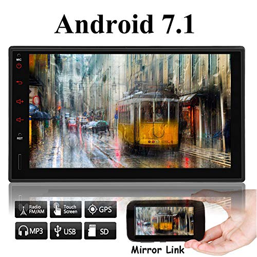 EINCAR 7 inch IPS Panel Android 7.1 Quad-Core 1GB+16GB,Android Auto,Quick Charge Car Stereo Radio Double Din with WiFi Built-in Bluetooth GPS Navigation, Support Fastboot, Backup Camera