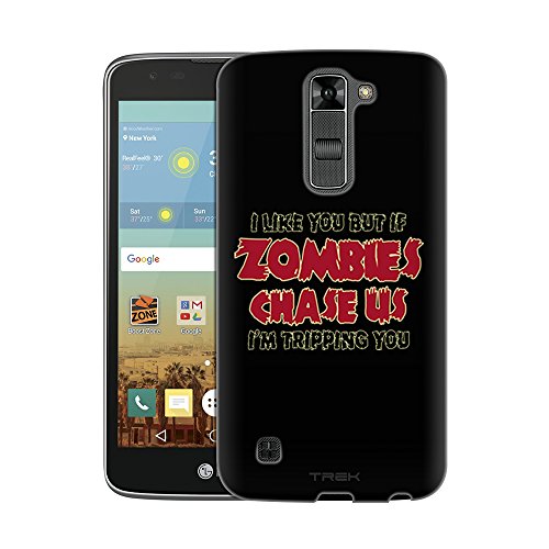 LG Treasure 4G LTE Case, Snap On Cover by Trek I Like U But If Zombies Chase Us Red on Black Slim Case