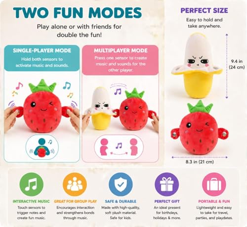 2PS Interactive Banana – Soft Sensory Music Plush with Sounds, Parent-Child Fun and Early Learning