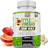 Apple Cider Vinegar Pills for Weigh Loss | 1,950mg | 100% Pure Raw Organic Veggie Pills | Detox, Healthy Blood Sugar, Digestion, Appetite Suppression & Bloating Relief Capsules for Women & Men