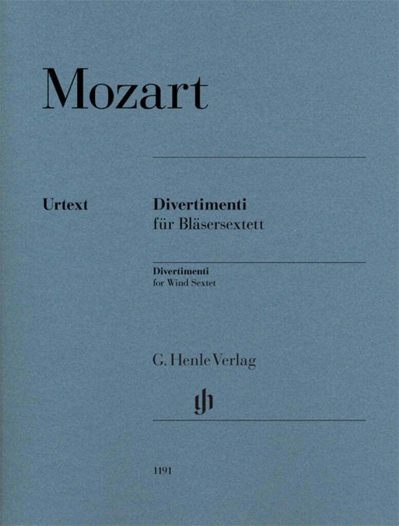 Divertimenti for wind sextet - 2 Oboes, 2 Horns and 2 Bassoons - set of parts - with additional horn parts in F - ( HN 1191 )