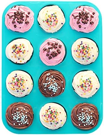 Premium Silicone Muffin Pan – BPA-Free & Dishwasher Safe – No More Sticking or Scrubbing! No More Muffin Liners or Cupcake Liners, Plus Ebook by Delightful Mom Food