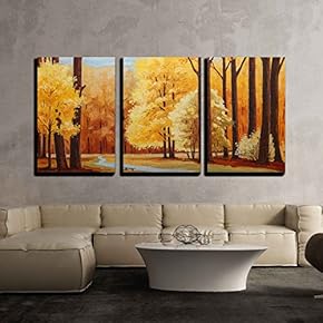 3 Piece Canvas Wall Art - Beautiful Image of an Original Oil Painting on Canvas - Modern Home Art Stretched and Framed Ready to Hang - 16"x24"x3 Panels