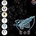 3D Optical Illusion Night Light - 7 LED Color Changing Lamp - Cool Soft Light Safe For Kids - Solution For Nightmares - Lockheed Martin F-22 Raptor