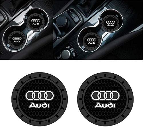 Jhaze 2 Pcs 2.75 Inch Car Interior Accessories Anti Slip Cup Mat for Jeep Grand Cherokee Wrangler Compass Cherokee Renegade Patriot Grand Comander Decoration,etc All Models (for Audi)