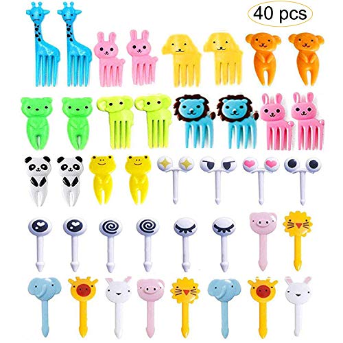 40 Pcs Food Fruit Fork Picks for Kids Cute Animals Bento Box Decor Forks Cake Little Forks Dessert Forks Mini Cartoon Toothpick for Cake Dessert Pastry Party Supply - Thumbnail 7