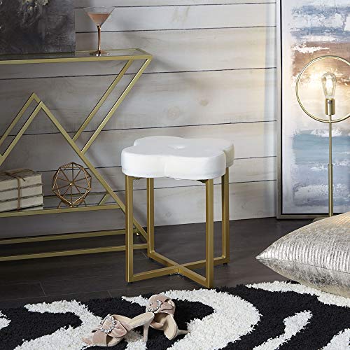 Silverwood Vanity Bench, Cream and Gold
