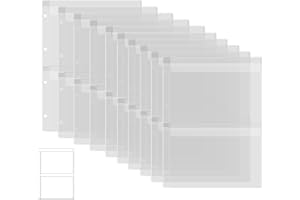 Briartw 10 Page Protectors Pockets Inserts with Two Pockets, for A4 Size 4 Hole Binder Folder for Dies and Stamps Storage,Wat