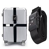 BlueCosto Luggage Strap TSA Approved Combination Lock Adjustable Suitcase Travel Belt