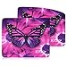 ICOLOR Purple Butterfly Computer Mouse Pad, 9 X 7.5 Inches Optical Laser PC Mouse Mat, Neoprene Non-Slip Base Water Resistant Gaming Mice Pad Mat Set of 2 (ICMP-05)