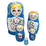 Matushka - SODIAL(R) 5x Matroshka Babuschka Matryoshka Matushka Matyoshka Russian Wooden Doll Color: Blue