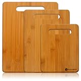 Premium Bamboo Durable Cutting Board Set Chopping Boards Comes In Small, Medium, & Large, Made From Strong Bamboo Wood Designed To Last A Lifetime, 3 Piece