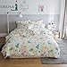 King Duvet Cover 100% Cotton Daisy Bedding Sets for Teen Bed Set 3 PCS Floral Women Girls Green Bedding Duvet Cover Pillowcases, NO Comforter