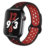 OriBear Compatible for App le Watch Band 40mm 38mm, Breathable Sporty for iWatch Bands Series 4/3/2/1, Watch Nike+, Various Styles and Colors for Woman and Man(M/L,Black-Red)