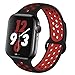 OriBear Compatible for App le Watch Band 40mm 38mm, Breathable Sporty for iWatch Bands Series 4/3/2/1, Watch Nike+, Various Styles and Colors for Woman and Man(M/L,Black-Red)