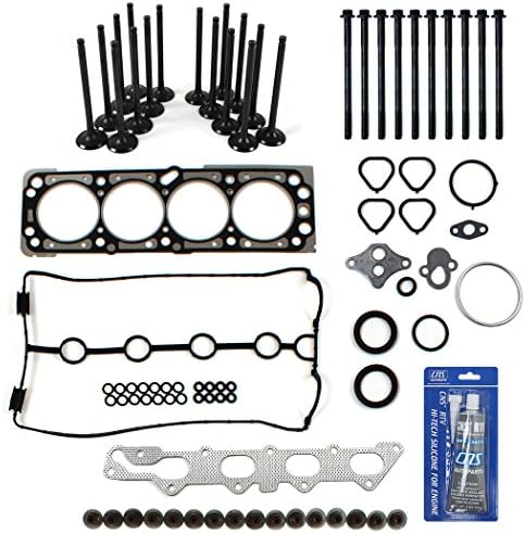 CNS Head Gasket Set, Head Bolts Kit, Intake Exhaust Engine Valves Compatible/Replacement for 06-08 Chevrolet 1.6L (1598cc / 98CID) DOHC L4 (16 Valve)