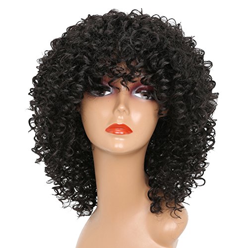 MISSWIG Short Curly Wigs for Black Women Synthetic Afro ...