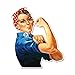 Dark Spark Decals Rosie The Riveter Feminist Symbol - Full Color Vinyl Decal for Indoor or Outdoor use, Cars, Laptops, Décor, Windows, and More (3in)