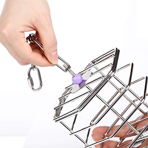 KINTOR Baffle Cage,Parrot Stainless Steel Foraging Toy for African Grey